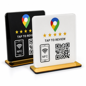 แท่นวางเมนูอะคริลิคกันน้ำพร้อมคิวอาร์โค้ด NFC RFID สำหรับรีวิว Google ปรับแต่งได้ตามต้องการ ขายส่ง ระยะอ่าน 1-10 ซม. รองรับโลโก้ - Product Image 1