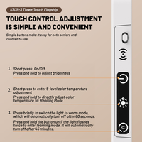 Lumière de miroir moderne 5W à intensité variable, 3 couleurs réglables, lumière de maquillage avec batterie rechargeable 2500mAh, sous l'armoire, pour le placard, la table de chevet, le bureau