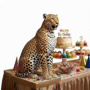 Lifelike Leopard <b>Resin</b> <b>Sculpture</b> Handmade Wildlife Figurine for Party Decoration Holiday Display - Product Image 1