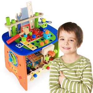 Boîte à outils multifonctionnelle en bois Montessori, jouet pour enfants, <span class=keywords><strong>bricolage</strong></span> créatif - Product Image 2