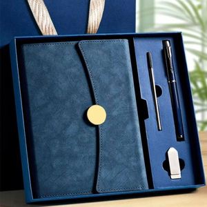 Set de Regalo de Lujo para Empresas: Cuaderno Negro Mate, Bolígrafo Roller, Memoria USB, en Caja para Año Nuevo o Aniversario - Product Image 2