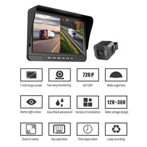 7.0 inch Màn hình màu AHD chiếu hậu Trailer màn hình hệ thống <span class=keywords><strong>camera</strong></span> điều khiển bằng giọng nói xe máy ảnh kép phía trước phía sau xe tải đảo chiều máy ảnh - Product Image 2