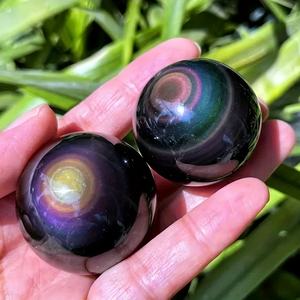ลูกบอลคริสตัลหินออบซิเดียนสีรุ้งขัดเงาธรรมชาติขายส่ง สไตล์ฮวงจุ้ย สำหรับตกแต่งบ้าน - Product Image 5