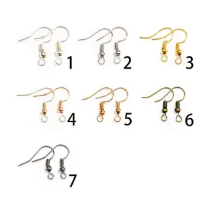 Spring Earring Hook Alloy Wire Clasp Earring Hooks Rose Gold Sliver Plated Colors 1000pcs DIY Jewelry Finding Factory Supplier