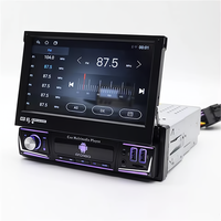 Autoradio Simple DIN 7 Pouces Android Rétractable Lecteur DVD Voiture avec BT WiFi GPS Navigation Mirror Link