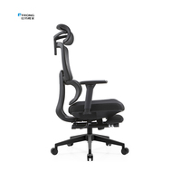 Chaise de bureau ergonomique confortable de luxe en maille à dossier haut avec repose-pieds