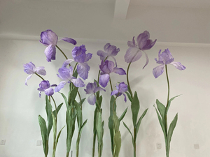 L-022 Maßgefertigte Handgemachte Riesige Organza-Papier-Irisblume für Hochzeitsdekoration Hintergründe Event-Ausstellungsdekoration - Product Image 5