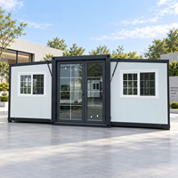Système de construction modulaire avec extension à double aile, maison préfabriquée en conteneur et conception de logement pliable intégrée