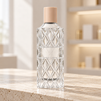 Flacon de parfum de luxe en verre transparent de 100 ml avec motif diamant, emballage cosmétique vide pour la vente en gros