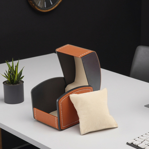 Bán Buôn Phong Cách Châu Âu Cong PU Da Hộp Đồng Hồ Thép Không Gỉ Cơ Khí Bảo Vệ Lưu Trữ Trường Hợp Quà Tặng Bìa Cho Đồng Hồ - Product Image 4