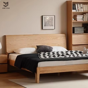 Style nordique moderne Simple reine-taille chêne cadre de <span class=keywords><strong>lit</strong></span> Double <span class=keywords><strong>en</strong></span> bois massif meubles de maison souples pour chambre à coucher Studios urbains Lofts confortables - Product Image 3