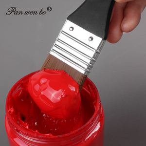 Panwenbo – Lot de pinceaux plats en nylon à manche en <span class=keywords><strong>bois</strong></span>, tailles assorties, pour <span class=keywords><strong>peinture</strong></span> acrylique et à l'huile – Vente en gros - Product Image 5