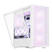 Casing Gaming Mid Tower ATX SUITMASTER M2000 WH, Cetakan Baja Khusus, 4 Kipas ARGB PWM Terpasang, Kaca Atas Lepas Pasang, Braket VGA