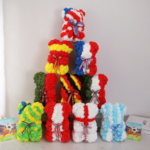 Argentina National Team Color Artificial Flower Bear <b>Rose</b> Teddy Bear with Soccer Ribbon Gift <b>Box</b> for Football Fans - Product Image 6