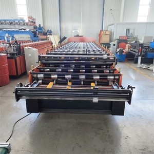 Machine de formage automatique de tôles de <span class=keywords><strong>toiture</strong></span> métalliques à double couche, <span class=keywords><strong>pour</strong></span> panneaux de <span class=keywords><strong>toiture</strong></span> trapézoïdaux et en <span class=keywords><strong>tuiles</strong></span> vernissées - Product Image 3