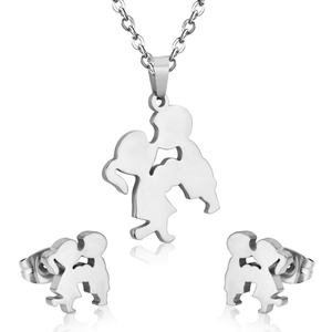 Conjunto de Joyería de Acero Inoxidable con Baño de Oro y Circonitas para Niño &amp; Pendientes y Collar de Moda para Mujer, Joyería de Cristal con Diseño Moderno - Product Image 4