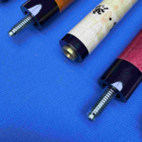 Queue de billard Direct Factory Cue Adam en bois d'érable, joint à vis 1/2, poignée en cuir, pointe de 13 mm, design espagnol, tête large