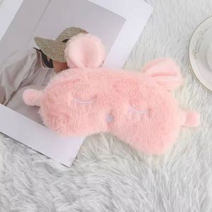 Masque de sommeil en forme de lapin pour enfants, en peluche, mignon, pour les voyages, vente en gros - Product Image 2