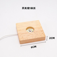 Vente en gros de veilleuse carrée pour chambre à coucher avec socle en bois lampe de table lumineuse avec alimentation rechargeable éclairage décoratif