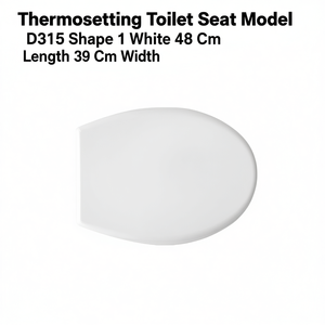 Asiento de Inodoro Termoestable Modelo D315 Forma 1 Blanco 48 cm de Largo 39 cm de Ancho - Product Image 3