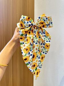 All'ingrosso fermagli per capelli girasole stampa fiore fiocco clip a molla tessuto nastro di raso per ragazze '<span class=keywords><strong>festa</strong></span> <span class=keywords><strong>hawaiana</strong></span> spiaggia <span class=keywords><strong>accessori</strong></span> - Product Image 6