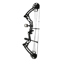 Arc à poulies en alliage d'aluminium noir mat usiné CNC de précision, branches en fibre de carbone, boutons de réglage métalliques