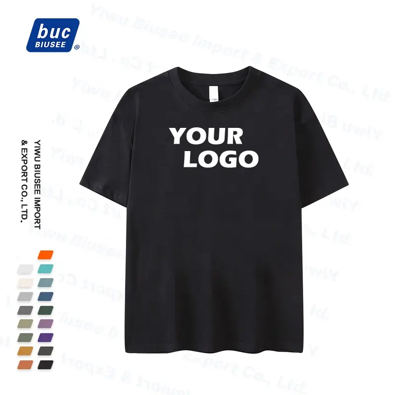 Mens T-shirts Custom Logo Eco Vriendelijke T-shirt Groothandel 100% Katoenen T-shirt Wit Zwart T-shirt