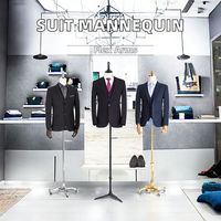 Mannequin de costume d'affaires pour hommes veste de manteau factice pour homme avec bras en bois flexibles Mannequin de demi-corps supérieur blanc