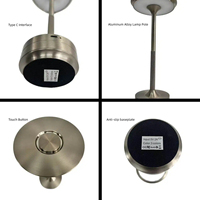 Lampe de table rechargeable sans fil dorée, décoration moderne nordique pour la maison, veilleuse pour salon et chambre à coucher