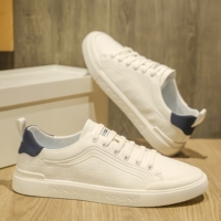 Chaussures décontractées blanches neutres de luxe pour homme, chaussures de sport en cuir gaufré de haute qualité, chaussures de course respirantes à lacets