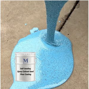 Revestimiento de Piso Autonivelante de Epoxi Resistente a la Presión, con Arena de Color, Efecto Mármol Líquido, Piedra Abrasiva, Impermeable y Antipolvo - Product Image 3