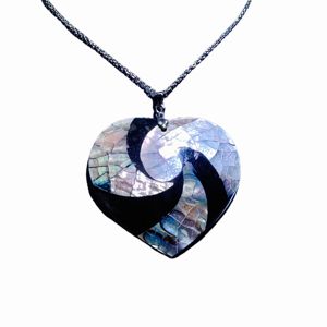 Saint Valentin Limitée Vert Naturel Bijoux Chaîne Charmes Amour Coeur Pendentif Ormeau Shell Collier Élégante Dame En Réunion - Product Image 3