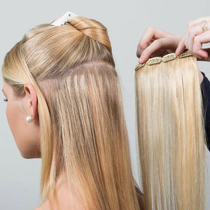 Extensión <span class=keywords><strong>de</strong></span> <span class=keywords><strong>cabello</strong></span> Remy sin costuras para mujer, <span class=keywords><strong>extensiones</strong></span> <span class=keywords><strong>de</strong></span> <span class=keywords><strong>cabello</strong></span> humano virgen con <span class=keywords><strong>Clip</strong></span> - Product Image 1