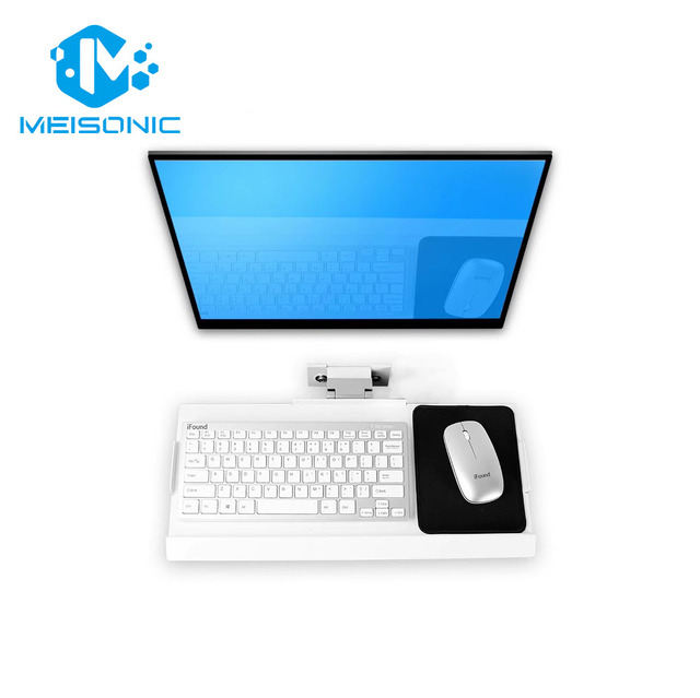 Meisonic Industrial Equipment New White Custom Mouse Keyboard Tray 90 Degree Folding Aluminum Alloy Cast Computer Keyboard