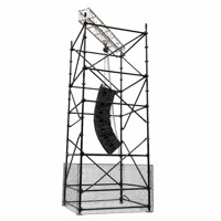 Andamio de escenario de armazón de acero resistente, portátil, duradero, negro, para eventos al aire libre y sistemas de sonido Line Array