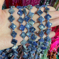 Batu Permata Ruby Zoisite Alami 10mm Bentuk Semanggi Bersegi Empat untuk Pembuatan Perhiasan Model Tactful 0280