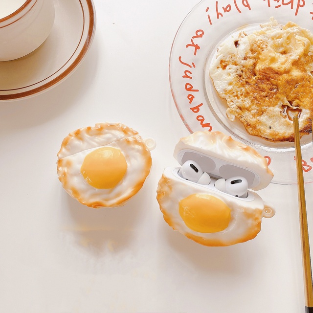 Weird Egg Pro 3 Headphone Case - Cartoon Fried Egg Protection Cover Waterproof Clear Earphone Case