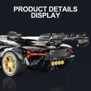 Modèle de voiture de sport <span class=keywords><strong>Bugatti</strong></span> à l'échelle 1:8, blocs de construction, jouet éducatif, non toxique, 3466 pièces, plastique, couleur noir et or - Product Image 4