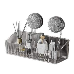 Étagère à ventouse en plastique transparent, boîte de rangement murale pour cosmétiques, robuste, pour salle de bain, sans perçage requis - Product Image 2