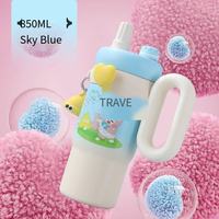 Nouvelle Bouteille d'eau isotherme portable en acier inoxydable avec logo personnalisé, Gobelet sous vide mignon pour enfants avec paille pour filles, Vente en gros