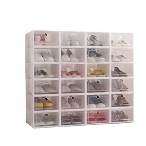 Boîte à chaussures en plastique de haute qualité Boîte personnalisée Chaussures Flip Top Hommes Dames Boîte d'emballage de chaussures
