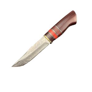<span class=keywords><strong>Couteau</strong></span> de camping en acier de Damas pour la légitime défense <span class=keywords><strong>avec</strong></span> manche en bois de santal rouge et turquoise, lame fixe, <span class=keywords><strong>couteau</strong></span> de survie en plein air, <span class=keywords><strong>couteau</strong></span> de chasse - Product Image 1