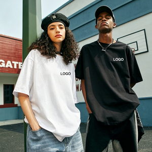 T-Shirt da Uomo Oversize a Girocollo in Tinta Unita Traspirante Senza Stampa 100% Cotone Lavorato a Maglia 180g/m² di Alta Qualità con Logo Personalizzato - Product Image 1