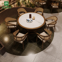 Youmu Shiguang Chinesisches Restaurant Hotel Gesinterter Stein Esstisch Massivholz Stuhl Set Traditionelles Design Restaurants