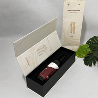 Boîtes d'emballage personnalisées haut de gamme pour boissons et vins, coffrets cadeaux pour vin de fruits en forme de livre, pour une ou deux bouteilles, avec couvercle rabattable, imprimées en gris