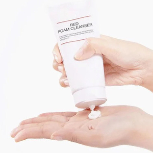 Limpiador facial en espuma roja de 120 g, limpia profundamente, elimina las impurezas, controla el sebo, cuidado de la piel coreano, adecuado para todo tipo de piel. - Product Image 6