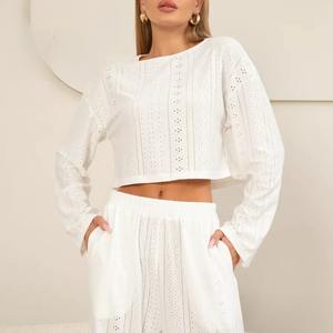 Nefes bayanlar gecelikler Set moda pijama elastik bel ön Logo Spandex/Polyester yaz tüm sezon konfor için - Product Image 2