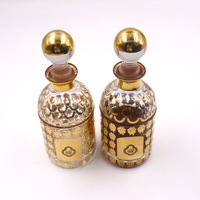 Flacon de Luxe 150 ml pour Huile de Parfum Faite Main avec Bouchon à Grind Cap, Bouteille en Verre Doré Personnalisée pour l'Affichage en Magasin d'Huiles d'Oud