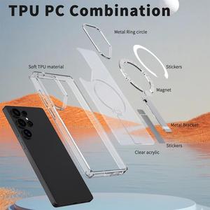 Étui magnétique avec béquille pour Samsung Galaxy S26 S25 S24 S23 Ultra, coque de téléphone antichoc transparente mate - Product Image 2