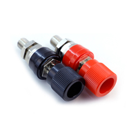 Amass 24.935 M10 Bornier de connexion en laiton nickelé, haute intensité 80A, isolant, type banane, avec vis de fixation 4mm